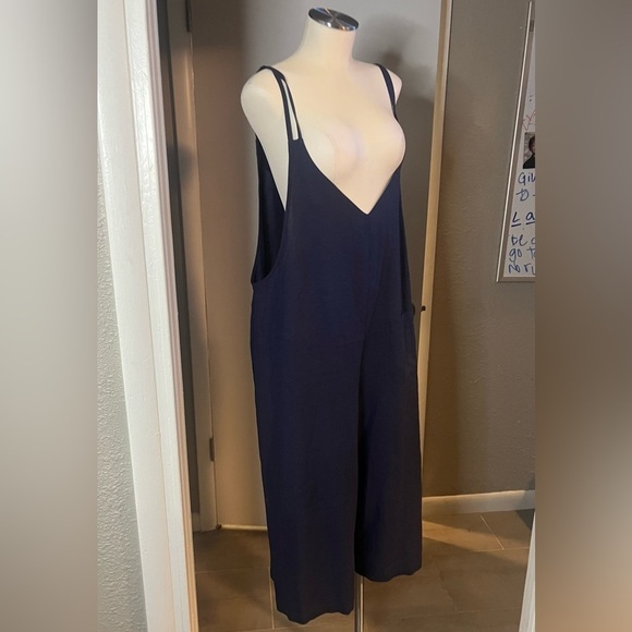 linen overalls by Clara Sun Woo navy blue - Picture 1 of 12